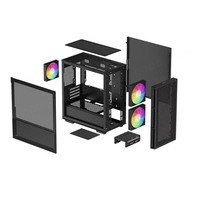 DeepCool CH360 boîtier d'ordinateur de jeu à double affichage type-c ventilateur ARGB compétition électrique châssis en maille affichage numérique double