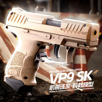 Pistolet jouet à balles molles avec éjection de douilles, style VP9 compact, pour enfants et garçons, avec embout orange, compatible avec le dropshipping Shopify.