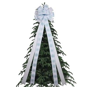 Snowflake Bowknot Bow Ribbon Polyester <b>Christmas</b> <b>Tree</b> Decoration Accessories Finished Product Wholesale - Product Image 3