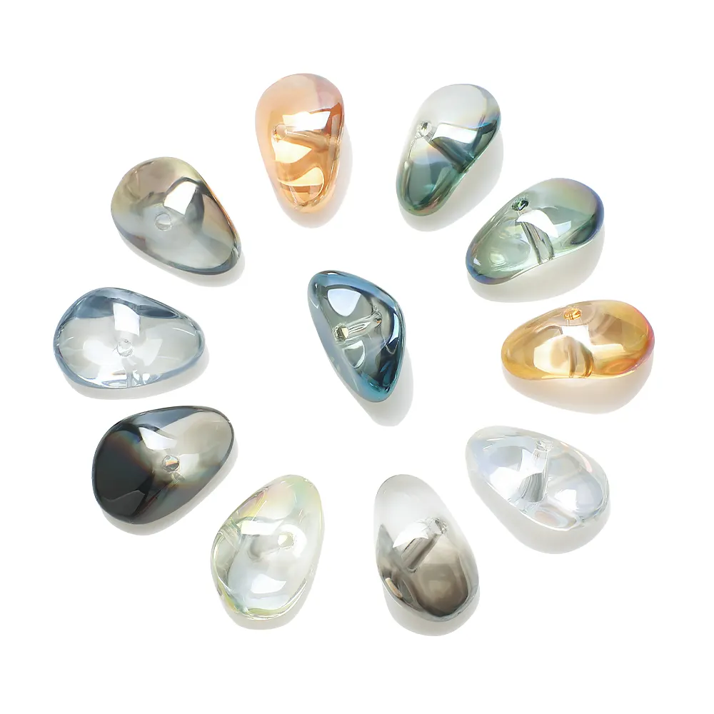 ZHB 12X17MM perles de verre en pierre baroque pour Bracelet breloques pierre de guérison cristal perles en vrac pour la fabrication de bijoux bricolage artisanat