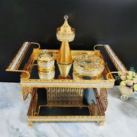 Nouvelle table basse décorative en métal de conception éthiopienne du Moyen-Orient 2024 avec ensemble Rekebot