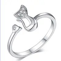 خاتم نسائي جديد قابل للتعديل, خاتم نسائي من الفضة على شكل قلب وقلب الحب ، قابل للتعديل