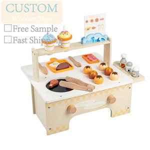 Trẻ Em Của An Toàn Giáo Dục Bằng Gỗ Nấu Ăn Giá Đồ Chơi Thiết Lập Thông qua Một Loại Mới Của Mô Phỏng Nấu Ăn Pre-Trường Đồ Chơi - Product Image 1