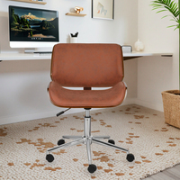 Chaise de bureau exécutive ergonomique moderne avec hauteur réglable, structure en fer et plateau en contreplaqué courbé