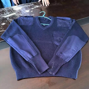 HBS42 Pull tactique de combat bleu marine pour hommes, col rond avec double couture, pour la chasse, les sports de plein air et le tir - Product Image 1