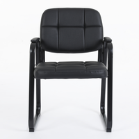 Chaise visiteur pour salle d'attente avec accoudoir rembourré en cuir reconstitué