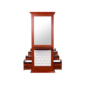 Bán Buôn Vẻ Đẹp Tóc Tiệm Hớt Tóc Salon Đồ Nội Thất Làm Tóc Bàn Làm Việc Hai Mặt Make up Gương Phong Cách Trạm - Product Image 4