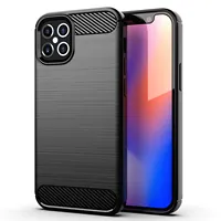 Carbon Fiber Soft Tpu Mobile Cover Case for Iphone 11, 12