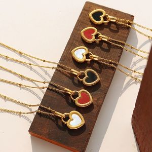 Collar de Perlas con Forma de Corazón de Doble Cara en Oro de 18K con Colgante de Corazón Dorado, Collar de Acero Inoxidable, Collares con Colgante de Moda - Product Image 1