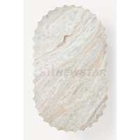Newstar Table au design de luxe Meubles de salon Tables basses ovales en travertin naturel