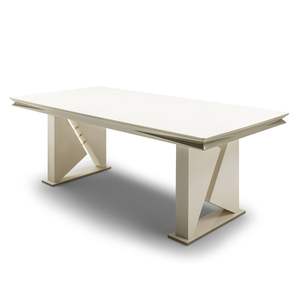 Mesa de Comedor de Lujo Lena con Cubierta de Mármol, Patas de Metal, Rectangular, Estilo Europeo Moderno, Diseño Estable para 6 Personas, Turquía Rosse - Product Image 1