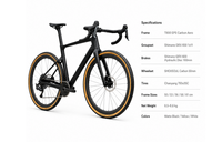 Bicicleta de Gravel 700x35C con Cuadro de Carbono, Bicicleta de Carretera de 11 Velocidades con Frenos de Disco, Bicicleta de Ciclocross para Aventuras y Cicloturismo