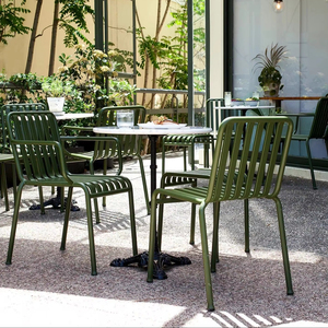 Juego de mesa y silla de bistró para exteriores de hierro moderno para lugares de ocio Tiendas de té con leche Casas de familia y cafés de jardín - Product Image 4
