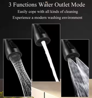 Robinet intelligent cascade LED chromé noir fait main FSH OEM, évier de cuisine moderne en acier inoxydable avec design composite pour lave-vaisselle