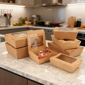 Sinh Thái Phân Hủy Sinh Học Tùy Chỉnh Kraft Hộp Giấy Bánh Hộp Với Cửa Sổ Pastry Kraft Hộp Giấy Cho Bánh Ngọt Bánh Cupcake - Product Image 6