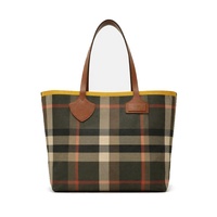 Sac fourre-tout en polyester à carreaux haut de gamme grande capacité pour femme, fermeture ouverte, pour tenues quotidiennes, Hiver 2025, Nouveauté 2026
