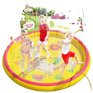 Spritzwaschbecken Outdoor-Spritzgerät für Kinder 68 Zoll Spritzwasser-Spielmatte Sommer Wasserspielzeug Geschenke für Jungen Mädchen aufblasbares Waschbecken Schwimmbad