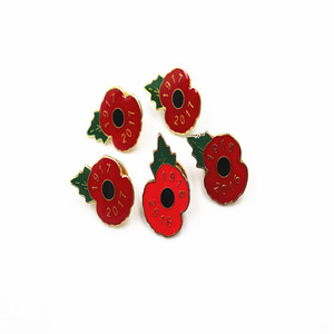 Jrj Cherish <span class=keywords><strong>Peace</strong></span> Poppy หมุดโลหะชุบทองผีเสื้อคลัทช์ธงประเทศ Debossed สีเติมกีฬาโปรโมชั่น - Product Image 3