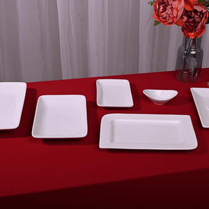 Assiette en porcelaine rectangulaire de conception classique de vente chaude plat de dîner en gros pour les hôtels, les restaurants et les services de restauration - Product Image 6