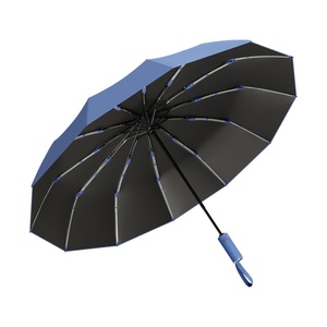 Nuevo Paraguas de Sol Plegable de Tres Secciones, Totalmente Automático, Color Negro Sólido, para Publicidad/Regalo, Fabricante, en Stock - Product Image 5