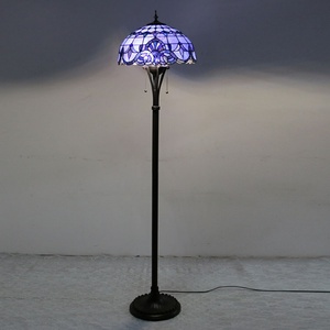 LongHuiJing for LED Floor Lamp 63Inch Tall Bright <b>Standing</b> Reading Light Multicolored Stained Glass Lampshade Lamps Home - Product Image 3