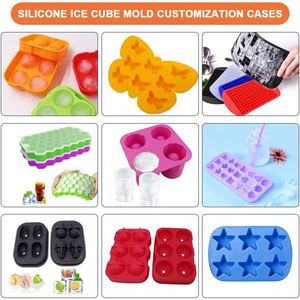 Molde de silicona rosa para cubitos de hielo, forma hexagonal de 4 orificios con dos cubitos de hielo para bebidas - Product Image 3