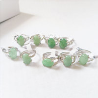Bague en pierres multicolores pour femmes et hommes, pierres naturelles aléatoires, bague en aventurine verte