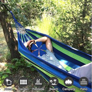 Hamaca <span class=keywords><strong>de</strong></span> Algodón Portátil para Acampar, <span class=keywords><strong>Hamacas</strong></span> Resistentes para Colgar en el Jardín, Hamaca <span class=keywords><strong>de</strong></span> Tela Cómoda con Correas para Árboles - Product Image 4
