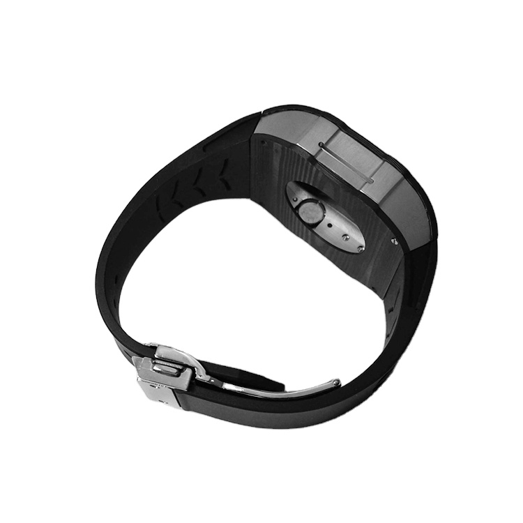 For Apple Iwatch Watch Case High Quality True Carbon Fiber Forged Stainless Steel Watch Case Band Sets