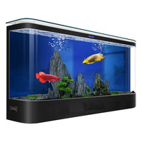 Aquarium en verre flottant sur pied extra large avec design monobloc pour salon