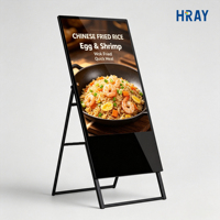 Máquina Publicitaria con Soporte de Piso de Vidrio Templado HRAY de 32 Pulgadas con Contraste para Promoción en Restaurantes, Fabricación Personalizada OEM ODM