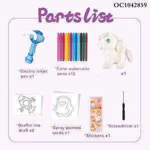 Mini imprimante à jet d'encre couleur électrique stylo jeu garçon jeux de couleur outils et matériaux d'art avec autocollant stylo <span class=keywords><strong>aquarelle</strong></span> <span class=keywords><strong>animaux</strong></span> en peluche - Product Image 6