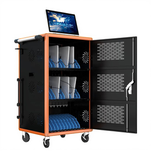 Armoire de recharge moderne pour ordinateurs portables et tablettes à 36 emplacements avec roulettes, idéale pour les espaces publics tels que les centres commerciaux et les hôtels - Product Image 2