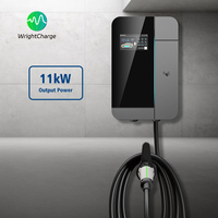 Cargador de Pared para Vehículos Eléctricos Tipo 1/Tipo 2/GBT, Cumple con RoHS, 11kW, Trifásico, CA, con Certificación CE, RFID, WiFi, OCPP, para Uso Comercial