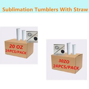 20 oz Skinny Sublimation Tumblers With <b>Straw</b> Blank 20oz 30OZ <b>Sippy</b> <b>Cup</b> Skinny Straight Tumblers for Sublimation Printing - Product Image 4