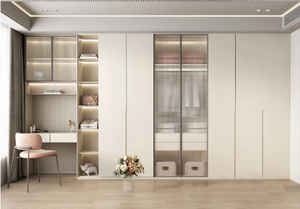 Armoire d'angle pour chambre à coucher avec <span class=keywords><strong>bureau</strong></span> <span class=keywords><strong>intégré</strong></span> en forme de L, avec coiffeuse, <span class=keywords><strong>dressing</strong></span> en L à 90 degrés, armoire de rangement - Product Image 3