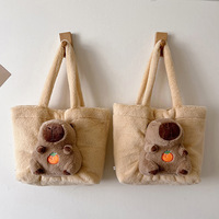 Dessin animé Capybara peluche sacs à main femmes décontracté 3D grande capacité sac Y2k sac à bandoulière Harajuku fourre-tout griffe poupée Machine jouets