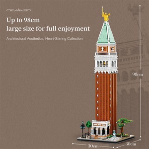 Reobrix St. Mark's Campanile <b>Plastic</b> Building <b>Blocks</b> 800+ Pieces Architectural Model Desktop Ornament Toy for Ages 10+ - Product Image 3