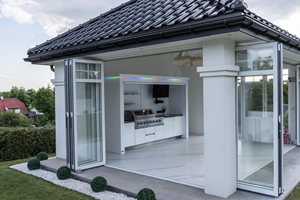 Sleek Outdoor Kitchen 304 Metal Built-In Grill Eco-Friendly Sun-Resistant Islands Faucet Accessories for Alfresco Dining Areas - Product Image 3