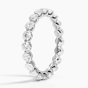Anillo de Eternidad Ondulado de Plata con Circonitas para Mujer, Banda Curva Brillante para Boda, Aniversario, Compromiso, Fiesta, Cita Nocturna - Product Image 1