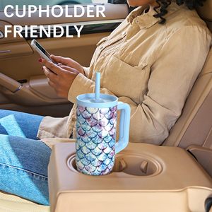 40 oz Tumbler with Handle and Straw Lid Leak-Proof <b>Cup</b> Holder Travel Mug Stainless Steel Double Wall Vacuum <b>Insulated</b> Tumbler - Product Image 5