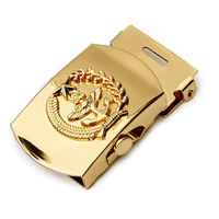 Ceinture décorative pour hommes de 3.5cm de largeur en cuivre couleur or avec logo en relief en alliage métallique pour boucle