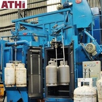 Équipement de sablage et de peinture par pulvérisation pour bouteilles de gaz GPL/GNC, cylindres en acier, machine de nettoyage des parois extérieures avec moteur