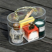 Boîte cadeau personnalisable en acrylique transparent recyclable de 3 mm d'épaisseur avec poignée pour autocollants de bougies artisanales
