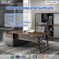 Bureau de direction en L de luxe moderne 2026 GOJO OEM, durable, en bois écologique, pour PDG et cadres