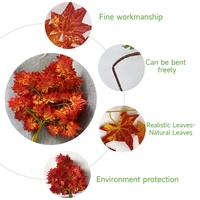 Assortiment de feuilles d'érable en soie, branche de feuille d'érable rouge artificielle en soie pour mariage et décoration intérieure