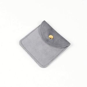 Soft Velvet Eco-friendly Recyclable Small Jewelry <b>Storage</b> Bags Pouch Button Closure for Rings Necklaces Gemstone Stamping - Product Image 2
