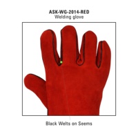 Gants de soudage rouges EN388 EN420 EN407 pour mécaniciens, soudage TIG MIG, gants résistants à la chaleur pour soudeurs