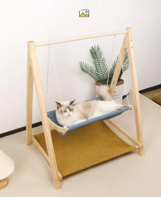 Hamac en bois pour chat, lit de chat respirant et lavable