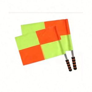 2024 One Pair Match Signal Water-Proof Stainless Steel Offside <b>Flag</b> Pennant Soccer <b>Referee</b> Linesman <b>Flags</b> Essential Equipment - Product Image 3